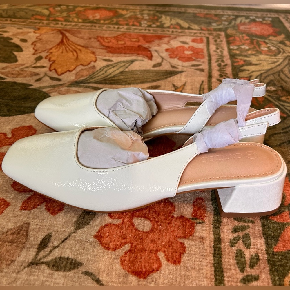 White Low Heels